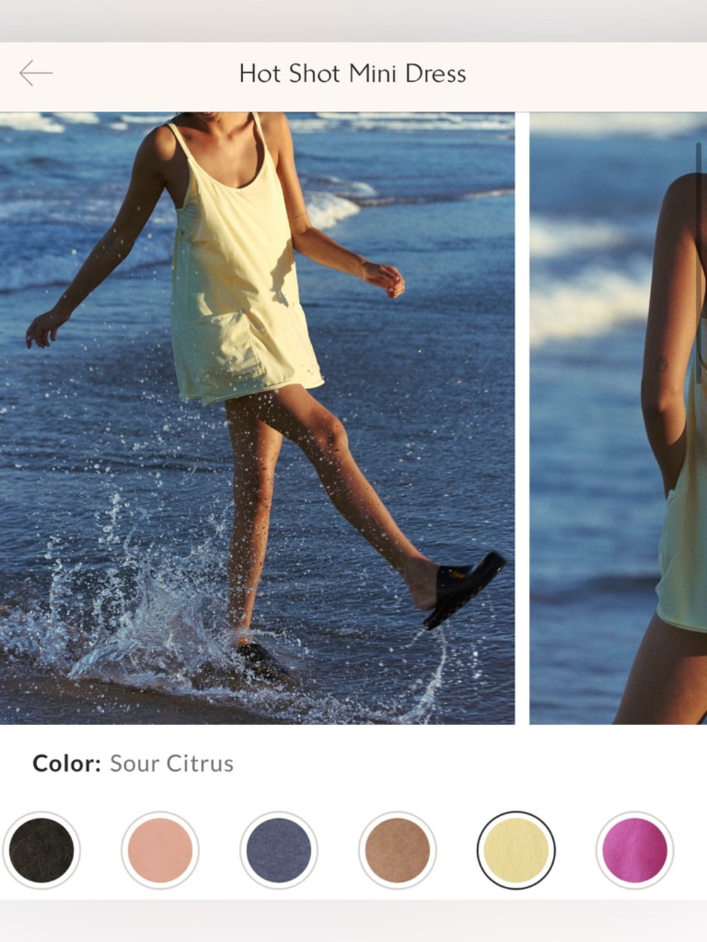 NWOT Free People FP Movement Hot Shot Mini Dress - sour citrus yellow - medium - Picture 6 of 10